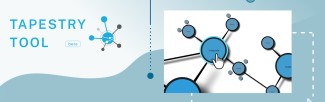 the words "tapestry tool" next to the Tapestry logo, which is made of of 6 blue circles connected by lines. 