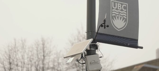 UBC signpost banner and sensit technology sensor